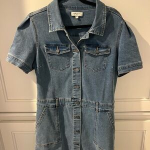 Habitual Denim Short Sleeve Button-Up Dress